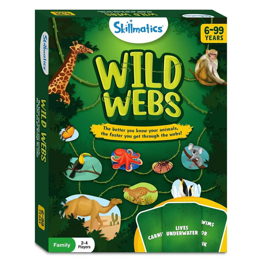 Skillmatics Board Game - Wild Webs, Animal Learning Game, Gifts, Family Friendly Games for Ages 6 and Up,for kids - Jaiman Toys