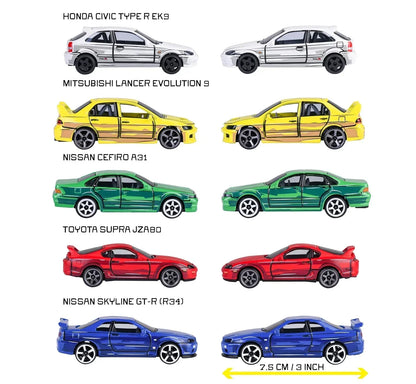 Majorette JDM Legends Die-Cast Car Set (5 Cars) | Japanese Performance Models | Metal Body | 3+ Years