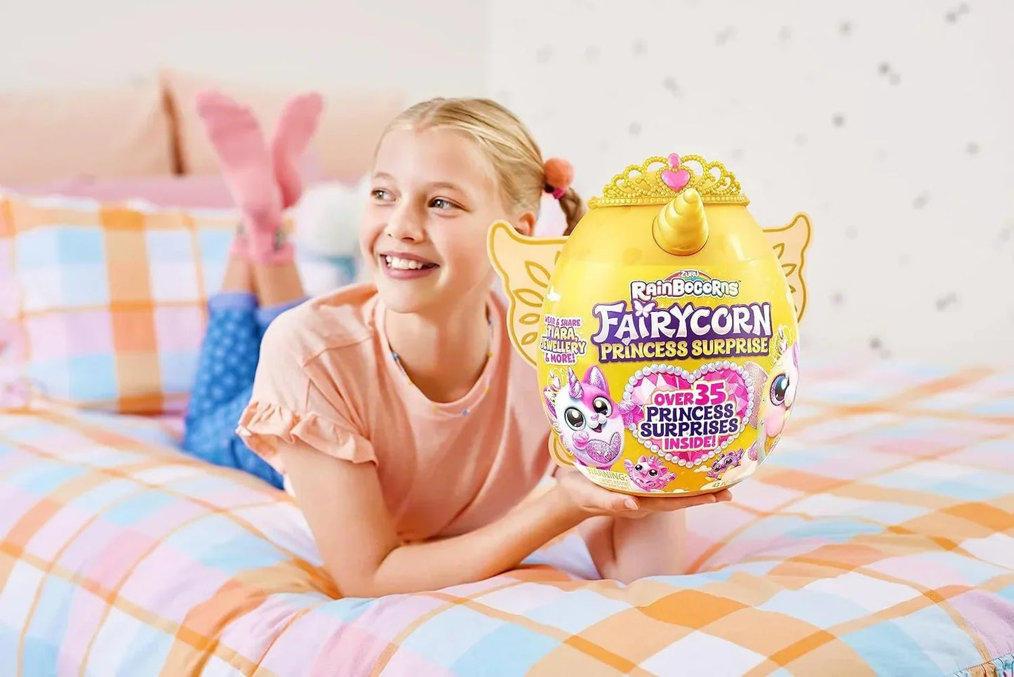 Rainbocorns Fairycorn Princess Surprise (Bear) by ZURU 11" Collectible Plush Stuffed Animal, Surprise Egg, Wearable Fairy Wings, Magical Fairy Princess, Ages 3+ for Girls, Children - Jaiman Toys