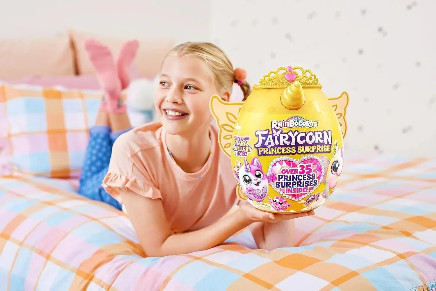 Rainbocorns Fairycorn Princess Surprise (Bear) by ZURU 11" Collectible Plush Stuffed Animal, Surprise Egg, Wearable Fairy Wings, Magical Fairy Princess, Ages 3+ for Girls, Children - Jaiman Toys