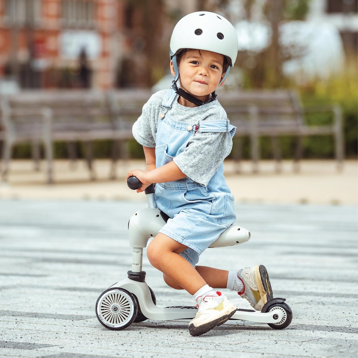 Scoot & Ride 2-in-1 Kids Scooter with Adjustable Seat & Handlebar, Stable & Safe Kickboard for Toddlers, Compact & Lightweight, 3-Wheel Design, Ages 1 to 5 Years, Highwaykick 1