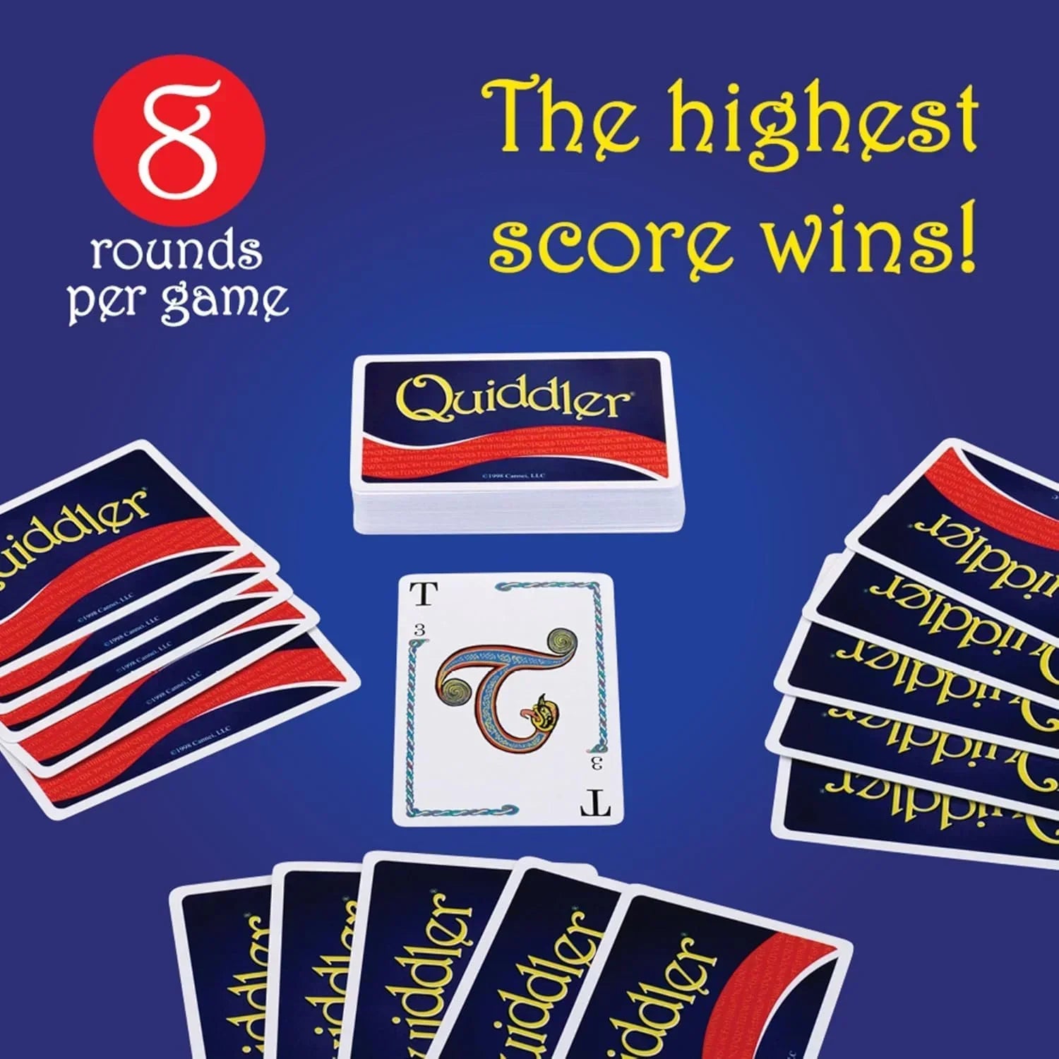 Quiddler Word Game – Award-Winning Short Word Card Game (118 Cards & Instructions) - Jaiman Toys
