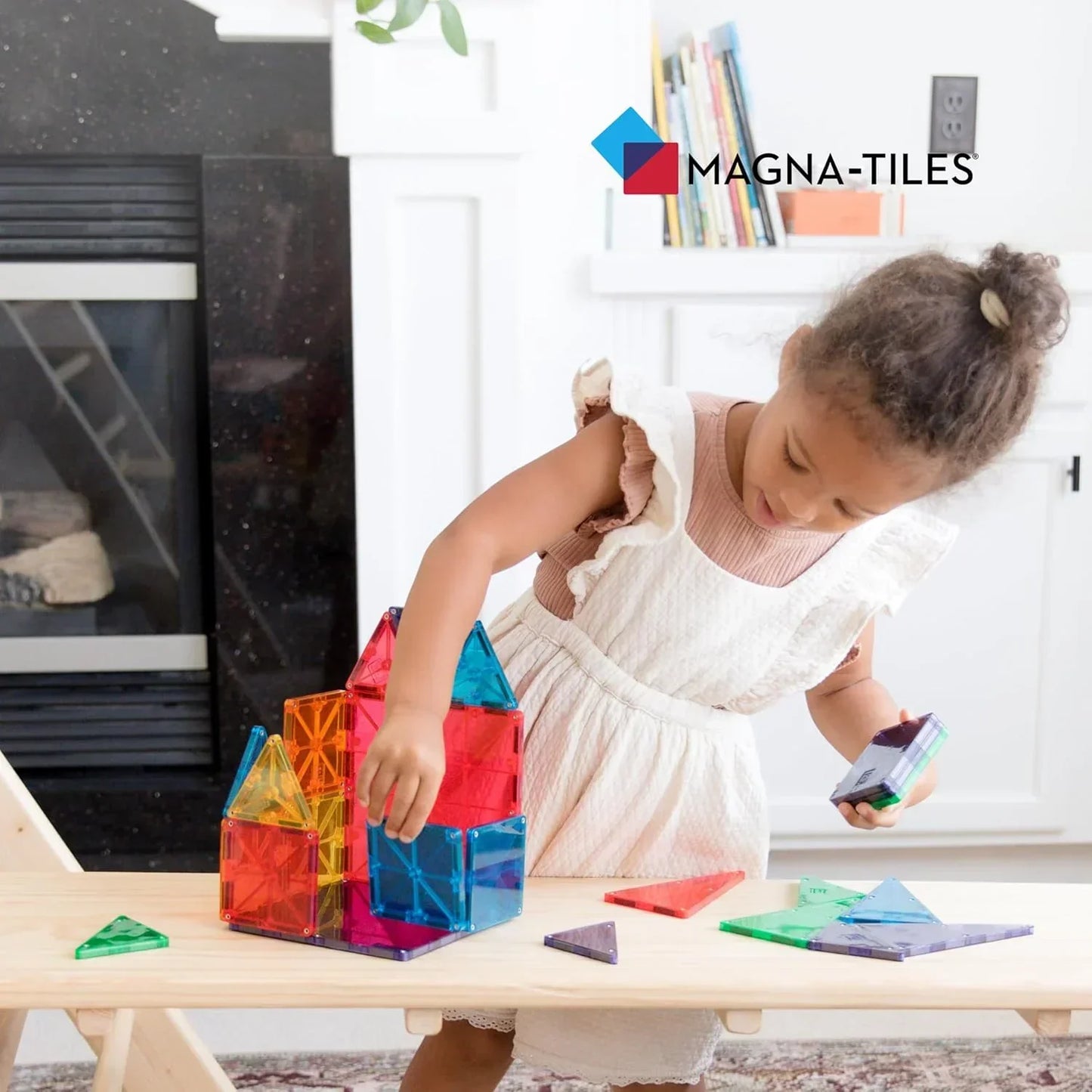 Magna-Tiles Magnetic Building Toys, Clear Colors Set (32 Pieces) - Jaiman Toys