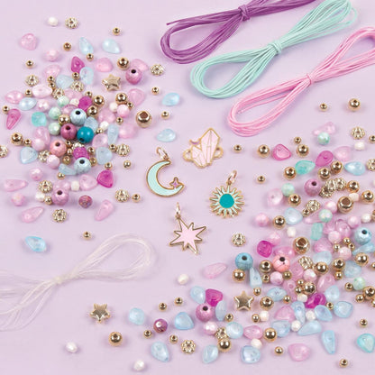 Make It Real Celestial Stones Bracelet Kit – DIY Jewelry Making Set for Kids | Create 8 Crystal-Inspired Charm Bracelets with 270 Pieces | Creative Craft Kit for Girls Ages 8+
