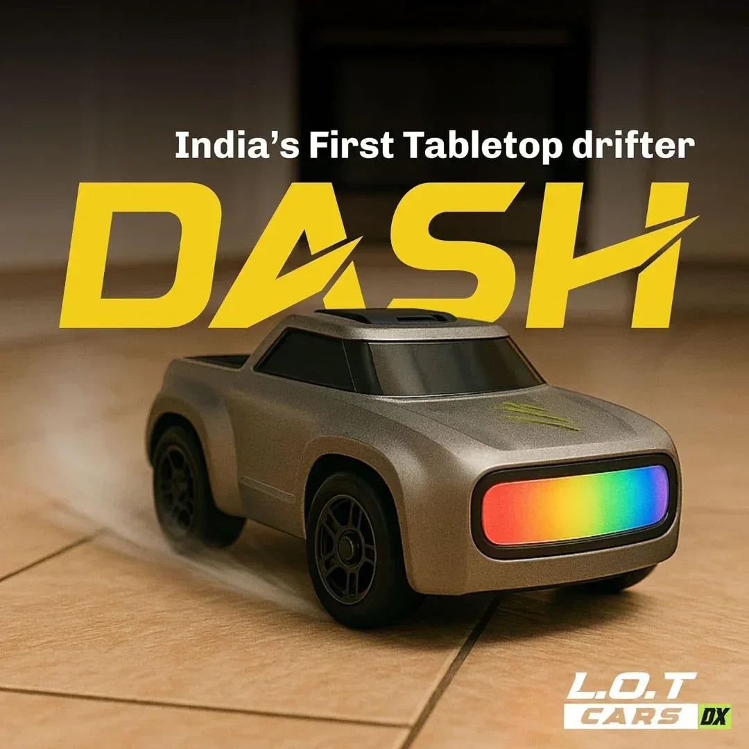 Mini 4WD Q197 1:64 Scale LED Drift RC Car – 2.4GHz Remote Control, Type-C Fast Charge, Adjustable Drift Modes (Grey)