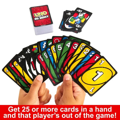 Mattel Games UNO Show ‘em No Mercy Card Game for Kids, Adults & Family Parties and Travel with Extra Cards, Special Rules and Tougher Penalties. - Jaiman Toys