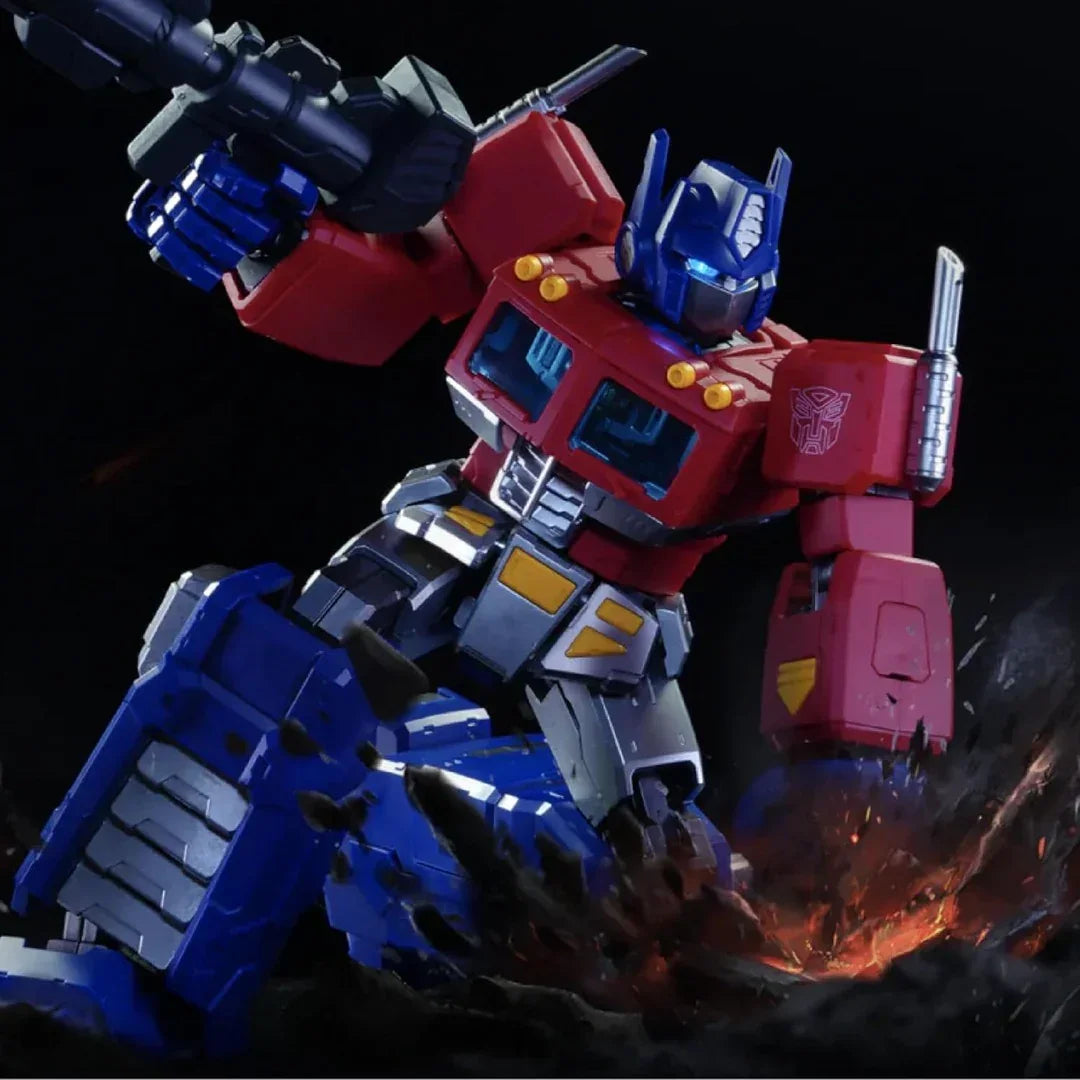 BLOKEES Transformers Action Edition G1 Optimus Prime Model Kit | 45-Point Articulated -7Inch Buildable Figure with Light Module & Accessories