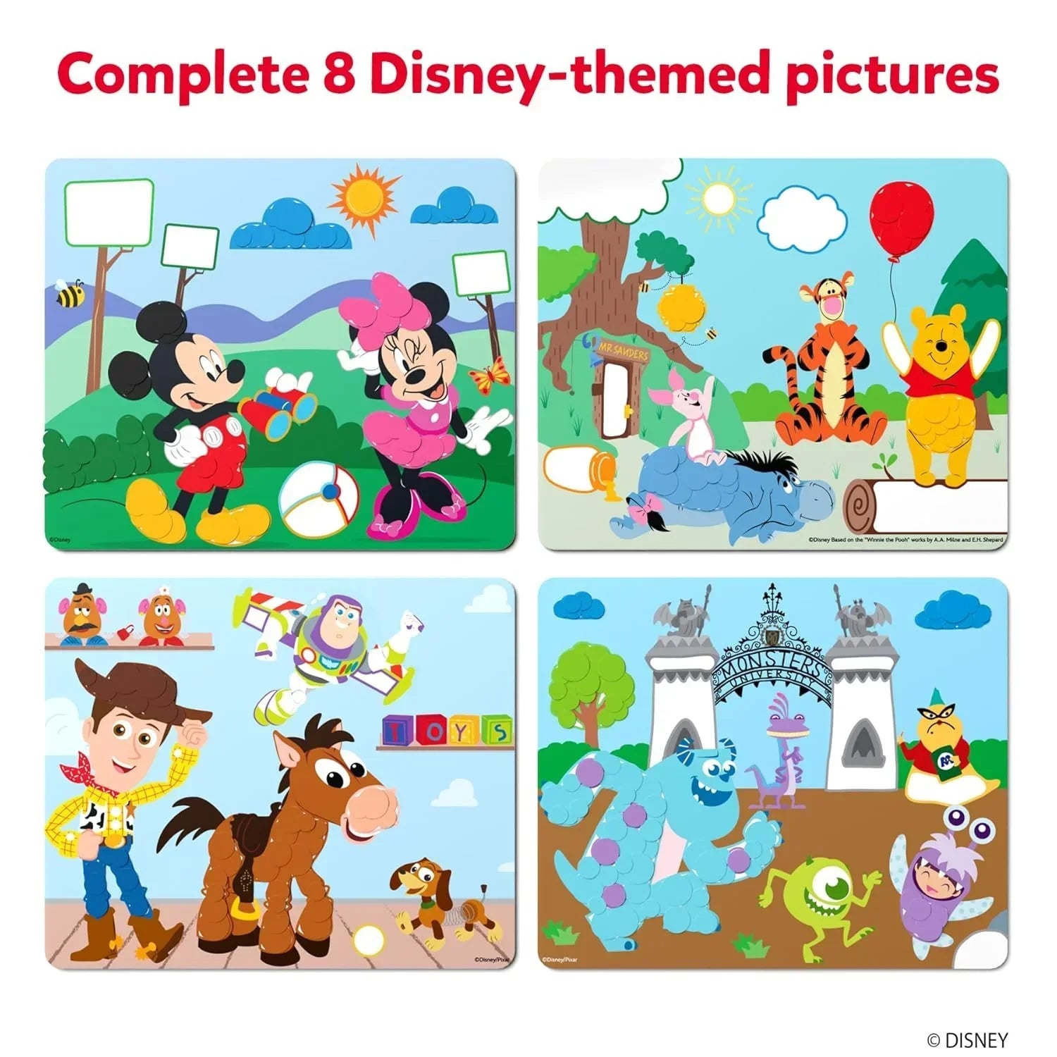 Skillmatics Paper Art Activity- Dot It Disney Edition, No Mess Sticker Art for Kids, Craft Kits, DIY Activity, Gifts for Girls & Boys Ages 3, 4, 5, 6, 7, Travel Toys for Toddlers, Multicolour - Jaiman Toys
