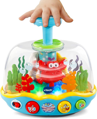 VTech Learn & Spin Aquarium | Interactive Musical Learning Aquarium Toy with Lights, Sounds & Spinning Sea Animals