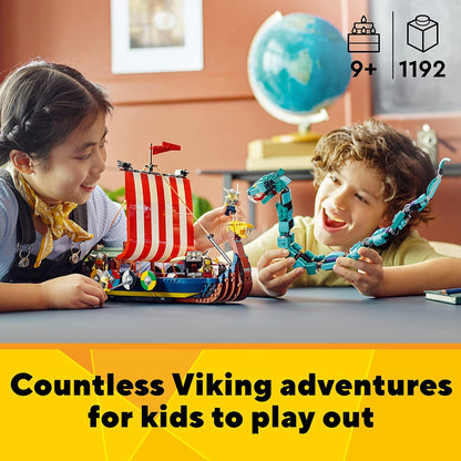 (Box Damage) LEGO 31132 Creator 3in1 Viking Ship & The Midgard Serpent  Building Kit (1,192 Pcs)