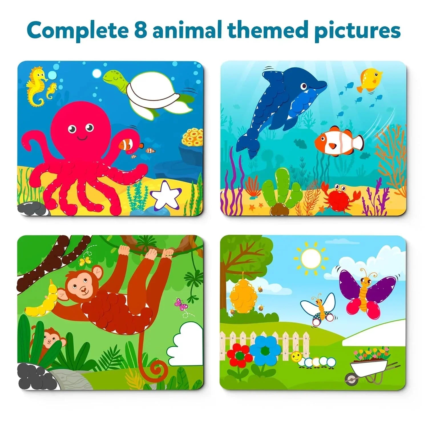 Skillmatics Art Activity - Dot It Animals, No Mess Sticker Art for Kids, Craft Kits, DIY Activity, Gifts for Boys & Girls Ages 3, 4, 5, 6, 7, Paper, Multicolor - Jaiman Toys