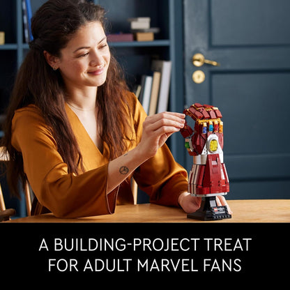 LEGO 76223 Nano Gauntlet, Iron Man Model with Infinity Stones, Avengers