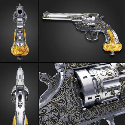 Piececool 3D Metal Puzzle Revolver Model Kit – 90 Pieces – Difficulty Level 3 – Stainless Steel DIY Display Model- Age 16+