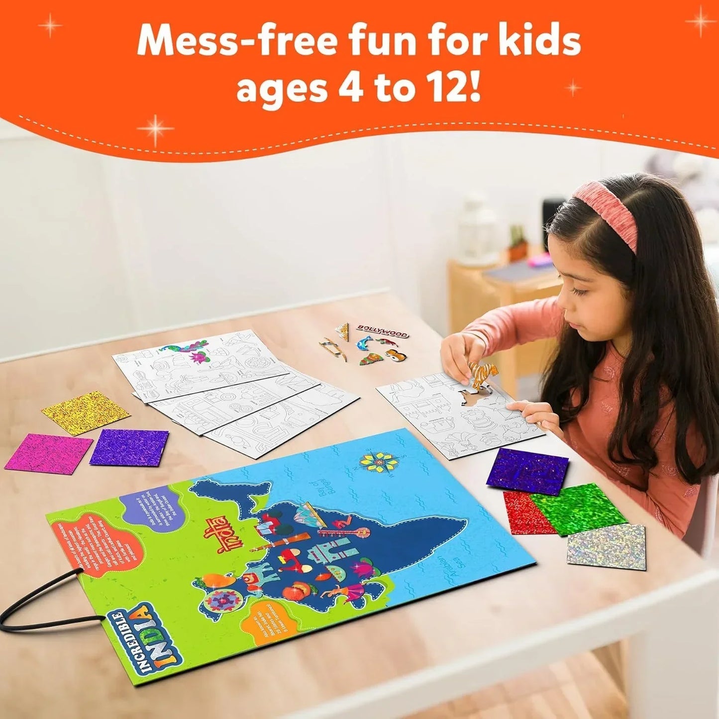 Skillmatics Art & Craft Activity - Foil Fun Incredible India, No Mess Art for Kids, DIY Creative & Educational Activity, Gifts for Ages 4, 5, 6, 7, 8, 9, 10, 11, 12 - Jaiman Toys