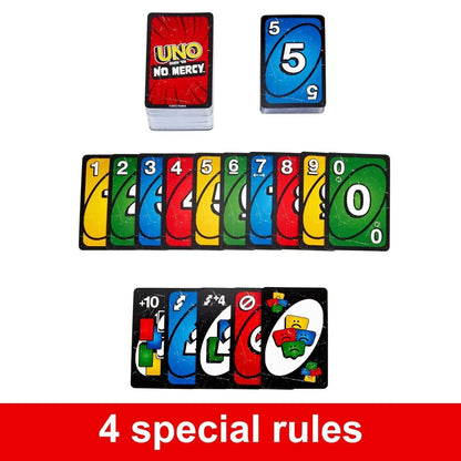 Mattel Games UNO Show ‘em No Mercy Card Game for Kids, Adults & Family Parties and Travel with Extra Cards, Special Rules and Tougher Penalties. - Jaiman Toys