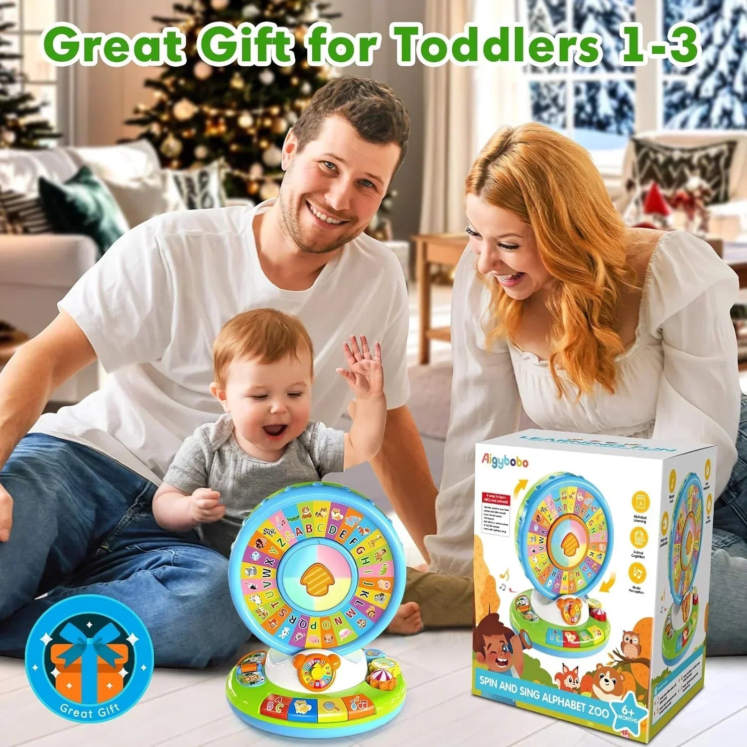 Musical Spin & Sing Alphabet Zoo Infant Toys– Interactive Learning Toy for Toddlers Ages 6–18 Months | Educational Gift for Baby Boys & Girls (1–3 Years) - Jaiman Toys