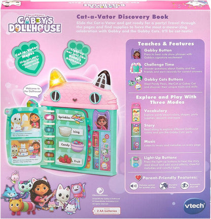 VTech Gabby's Dollhouse Cat-a-Vator Discovery Book | Interactive Learning Book with Stories, Music, Vocabulary & Lights for Kids 3+