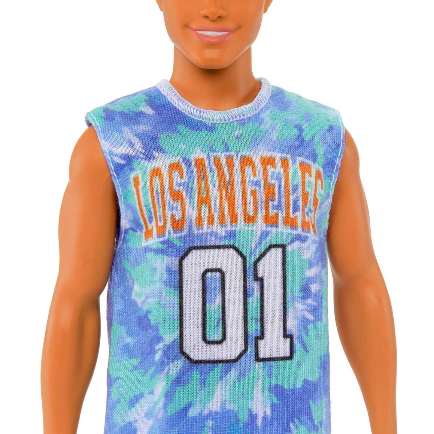 Barbie® Ken® Fashionistas™ Doll #212 with Prosthetic Leg, Wearing Los Angeles Jersey and Purple Shorts with Sneakers - Jaiman Toys