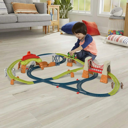 Fisher-Price Thomas & Friends Motorized Percy 6-in-1 Track Set | Battery Operated Train Toy with 42 Pieces & 6 Layouts | Preschool Toy for Kids 3+ Years-HHN26