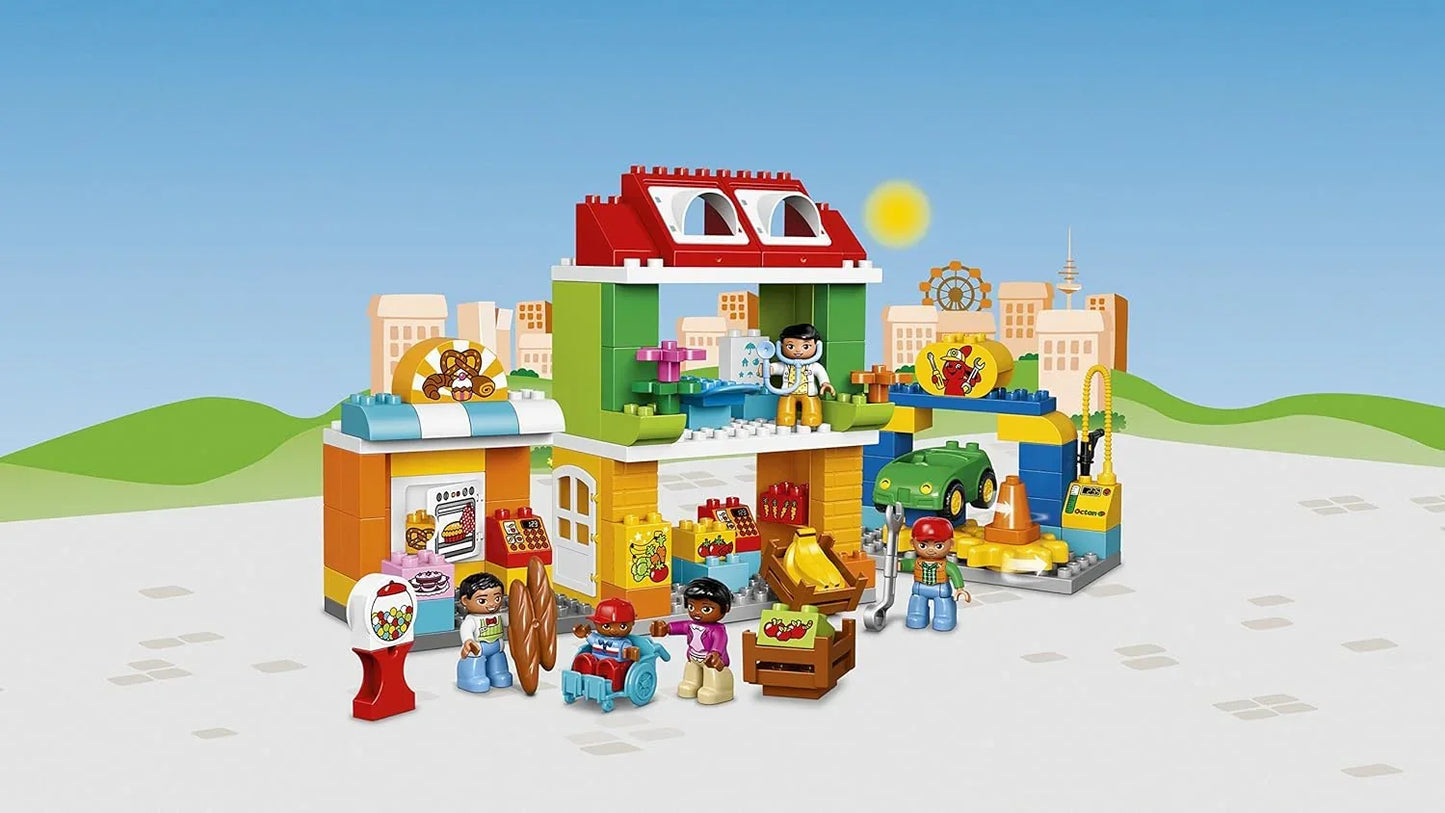 LEGO 10836 Duplo Town Square (98 Pcs) – Educational Building Blocks Set for Kids 2–5 Years