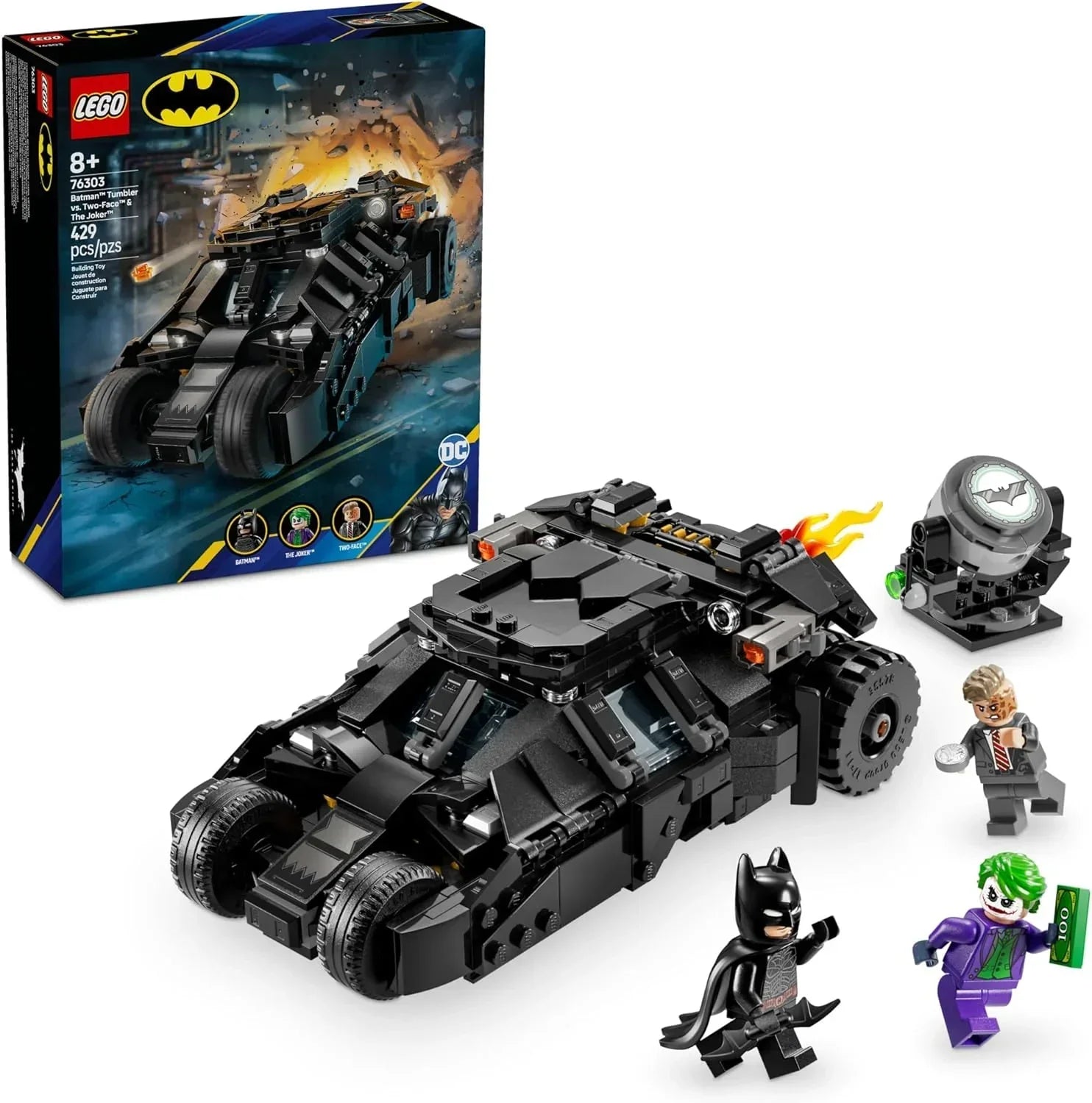 LEGO 76303 DC Batman Tumbler vs. Two-Face & The Joker Building Set (429 Pieces) - Jaiman Toys