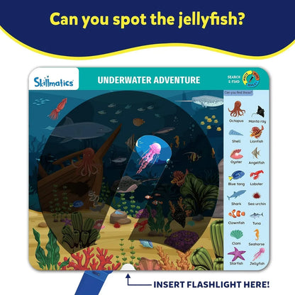 Skillmatics Preschool Learning Activity - Search and Find Flashlight Magic, Educational Game for Kids, Toddlers Who Love Toys, Art & Craft Activities, Gifts for Girls and Boys Ages 3, 4, 5, 6 - Jaiman Toys