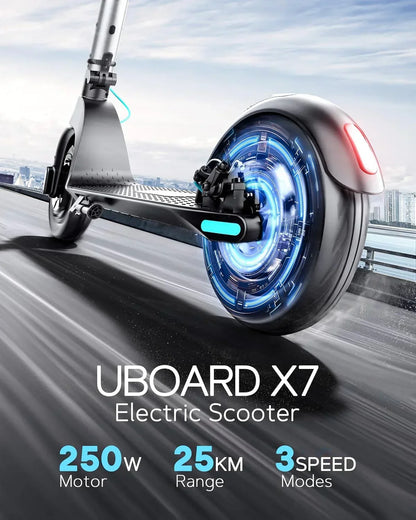 UBOARD X7 Electric Scooter – 25Km Range, Foldable, Lightweight Ride for Adults (Silver) - Jaiman Toys