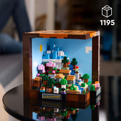LEGO 21265 Minecraft Workbench 15th Anniversary Game Adventure Set 12 Biomes 8 Microfigures Surprises Gift Idea for Adult Fans 21265