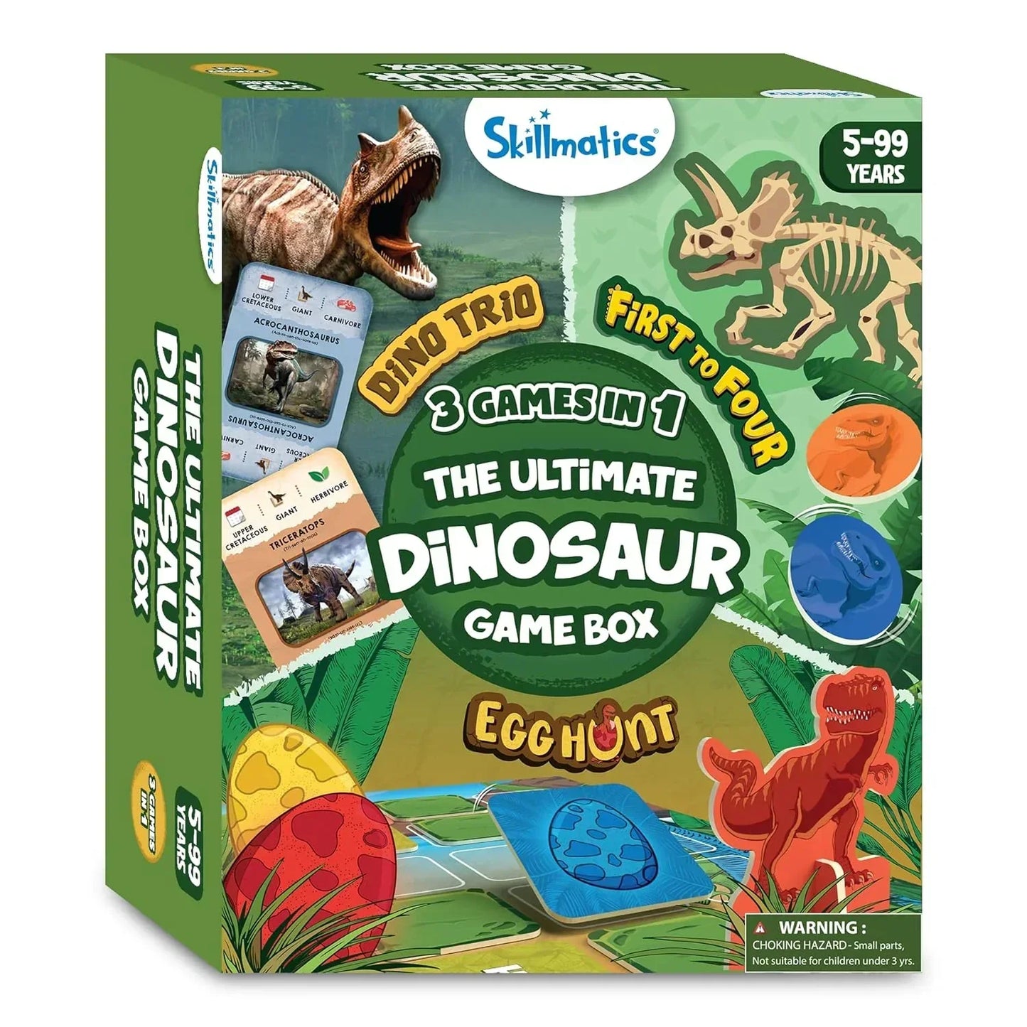 Skillmatics Ultimate Dinosaur Game Box - 3 Family Friendly Games in 1, Perfect for Kids Ages 5 and Up, Great Gift - Jaiman Toys