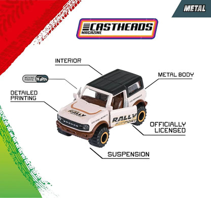 Majorette CastHeads Die-Cast Car Set (5 Cars) | Off-Road & Rally Vehicles | Metal Body | 1:64 Scale | 3+ Years
