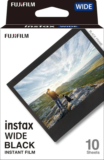 Fujifilm Instax Wide Frame Film, Black For Wide Instax Camera - 1 Pack of 10 films