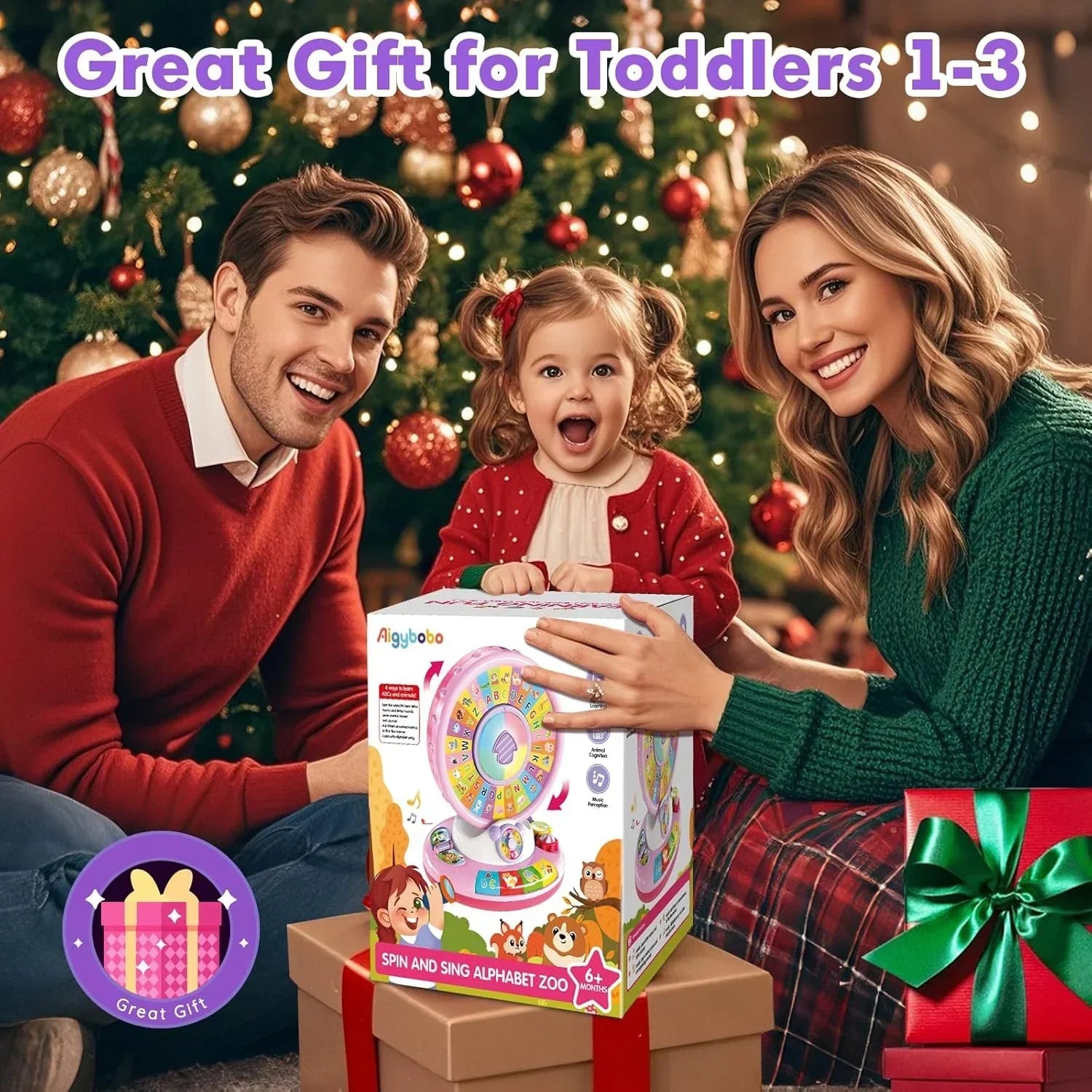 Musical Spin & Sing Alphabet Zoo Infant Toys – Interactive Learning Toy for Toddlers Ages 6–18 Months | Educational Gift for Baby Boys & Girls (1–3 Years) - Pink - Jaiman Toys