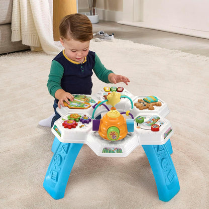 VTech Buzz and Learn Activity Table | Interactive Learning Activity Center with Lights, Sounds & Music | Blue