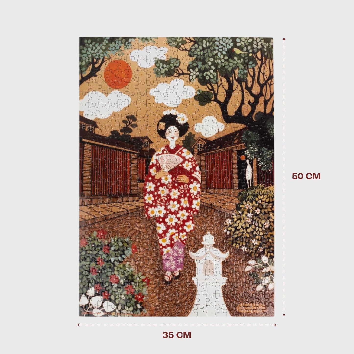 Jigsaw Nation 500 Piece Rectangle Puzzle – Girl in Kimono by Mario De Miranda | Artistic Jigsaw Puzzle for Kids, Teens & Adults