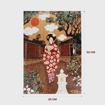 Jigsaw Nation 500 Piece Rectangle Puzzle – Girl in Kimono by Mario De Miranda | Artistic Jigsaw Puzzle for Kids, Teens & Adults