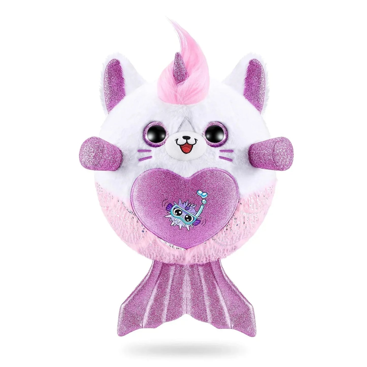 Rainbocorns Mermaidcorn Series 7 Kitten - Collectible Plush - Mermaid Surprises, Cuddle Plush Stuffed Animal, Stickers, (Kitten) - Jaiman Toys