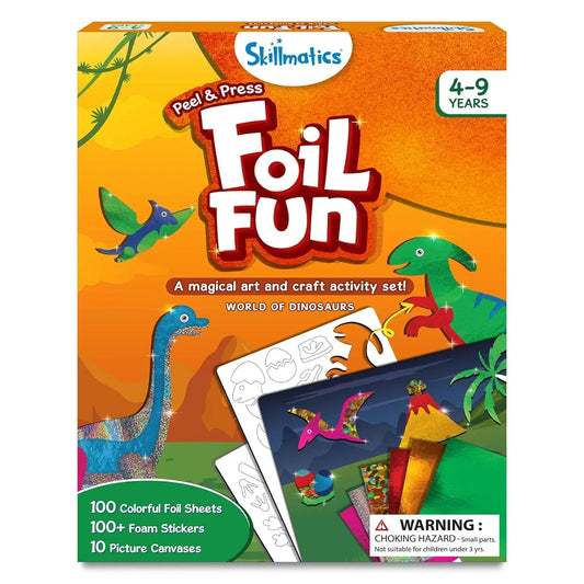 Skillmatics Art & Craft Activity - Foil Fun Dinosaurs, No Mess Art for Kids, Craft Kits & Supplies, DIY Creative Activity, Christmas Gifts for Boys & Girls Ages 4, 5, 6, 7, 8, 9, Travel Toys - Jaiman Toys