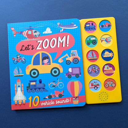 North Parade Let’s Zoom! 10 Vehicle Sounds Interactive Sound Book for Kids