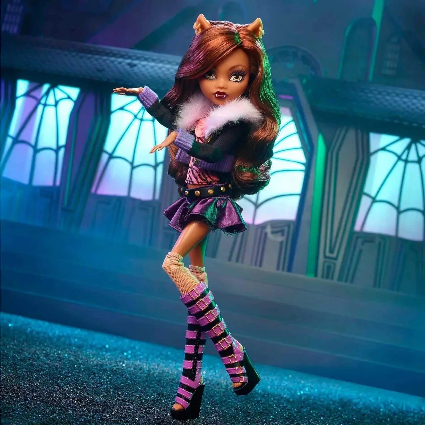 Monster High Clawdeen Wolf Reproduction Doll (10.5 in) Wearing Original Fashion &amp; Shoes, with Pet, Doll Stand &amp; Accessories, Gift for Collectors - Jaiman Toys