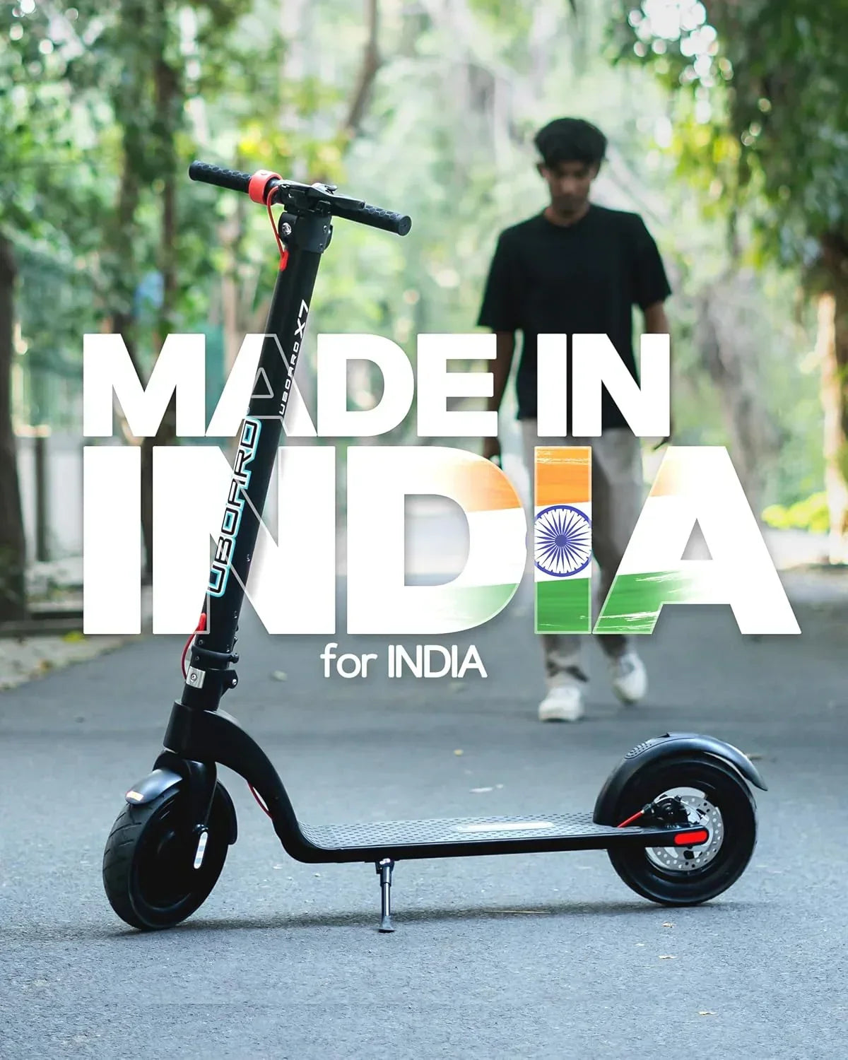 UBOARD X7 Electric Scooter – 25Km Range, Foldable, Lightweight Ride for Adults (Silver) - Jaiman Toys