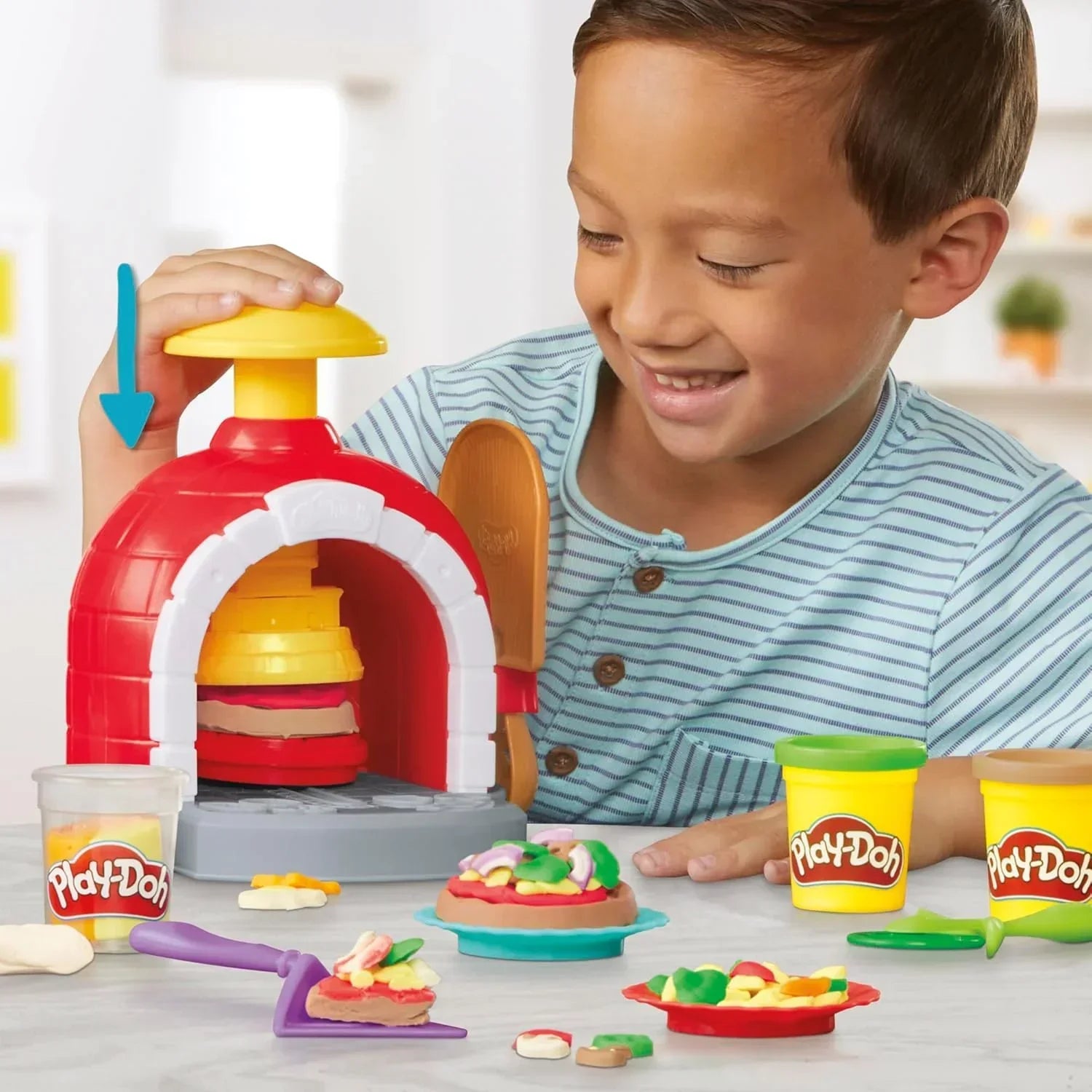 Play-Doh Kitchen Creations Pizza Oven Playset – 5 Colors & Fun Pizza-Making Accessories - Jaiman Toys