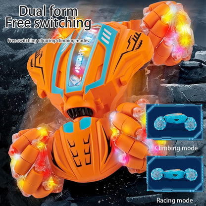 Night Raid 4WD RC Stunt Car – 2.4GHz Gesture Sensing Remote Control Car with Lights & Rotating Wheels (6+ Years)