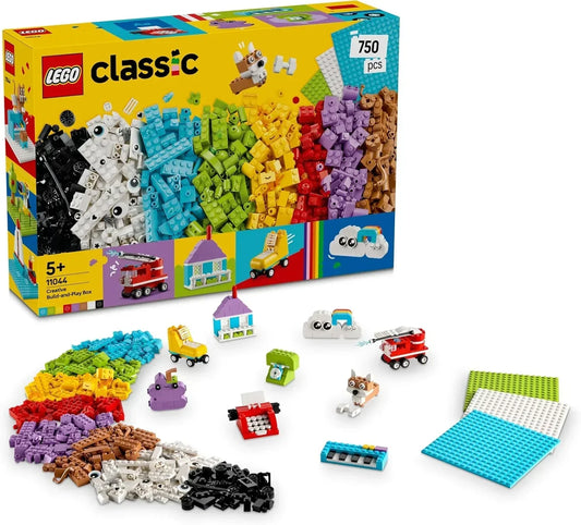 LEGO Classic 11044 Creative Build-and-Play Box - Colourful Bricks Set - Build a House, Dog, Fire Engine Toy, Piano Keyboard, Clouds & Rainbow - Arts and Crafts Kit for 5+ Year Old Boys & Girls