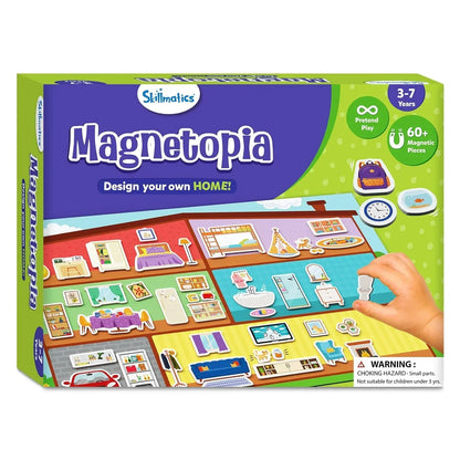 Skillmatics Creative Toy Magnetopia - Design Your Home, Interactive Pretend Play Set for Kids, Toddlers, 60+ Magnetic Pieces, Preschool Learning Game, Gifts for Girls & Boys Ages 3, 4, 5, 6, 7 - Jaiman Toys