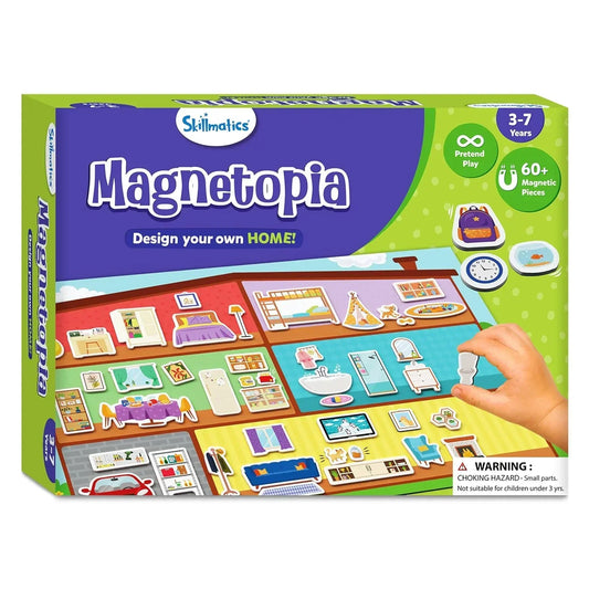 Skillmatics Creative Toy Magnetopia - Design Your Home, Interactive Pretend Play Set for Kids, Toddlers, 60+ Magnetic Pieces, Preschool Learning Game, Gifts for Girls & Boys Ages 3, 4, 5, 6, 7 - Jaiman Toys