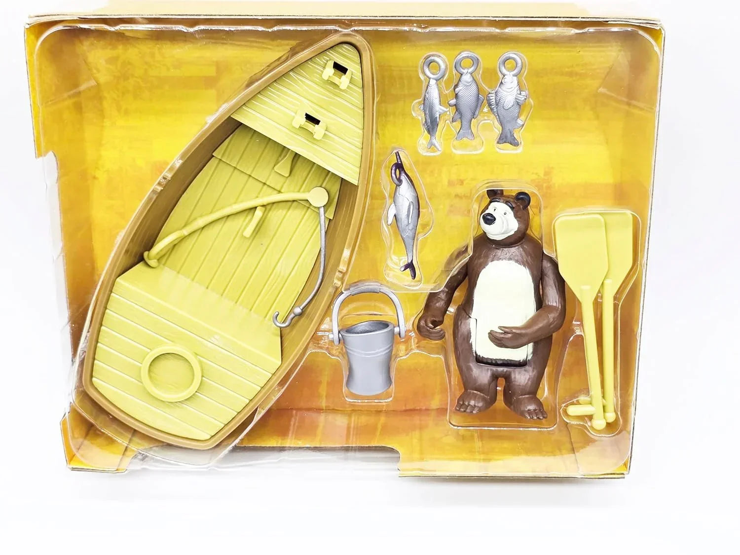 Masha and The Bear by Fratelli (3 Inch Masha Series Bear Doll and Its Boat and Fishing Accessories) - Jaiman Toys