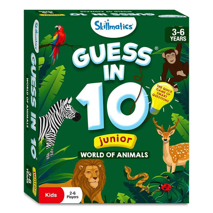 Skillmatics Card Game - Guess in 10 Junior World of Animals for Kids, Boys, Girls, and Families Who Love Board Games and Educational Toys, Travel Friendly, Gifts for Ages 3, 4, 5, 6 - Jaiman Toys