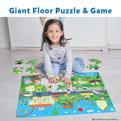 Skillmatics Peppa Pig Floor Puzzle & Game - Piece & Play, Jigsaw & Toddler Puzzles, Educational Toy, Gifts for Girls & Boys Ages 3, 4, 5, 6, 7 (48 Pieces, 3 x 2 feet) - Jaiman Toys