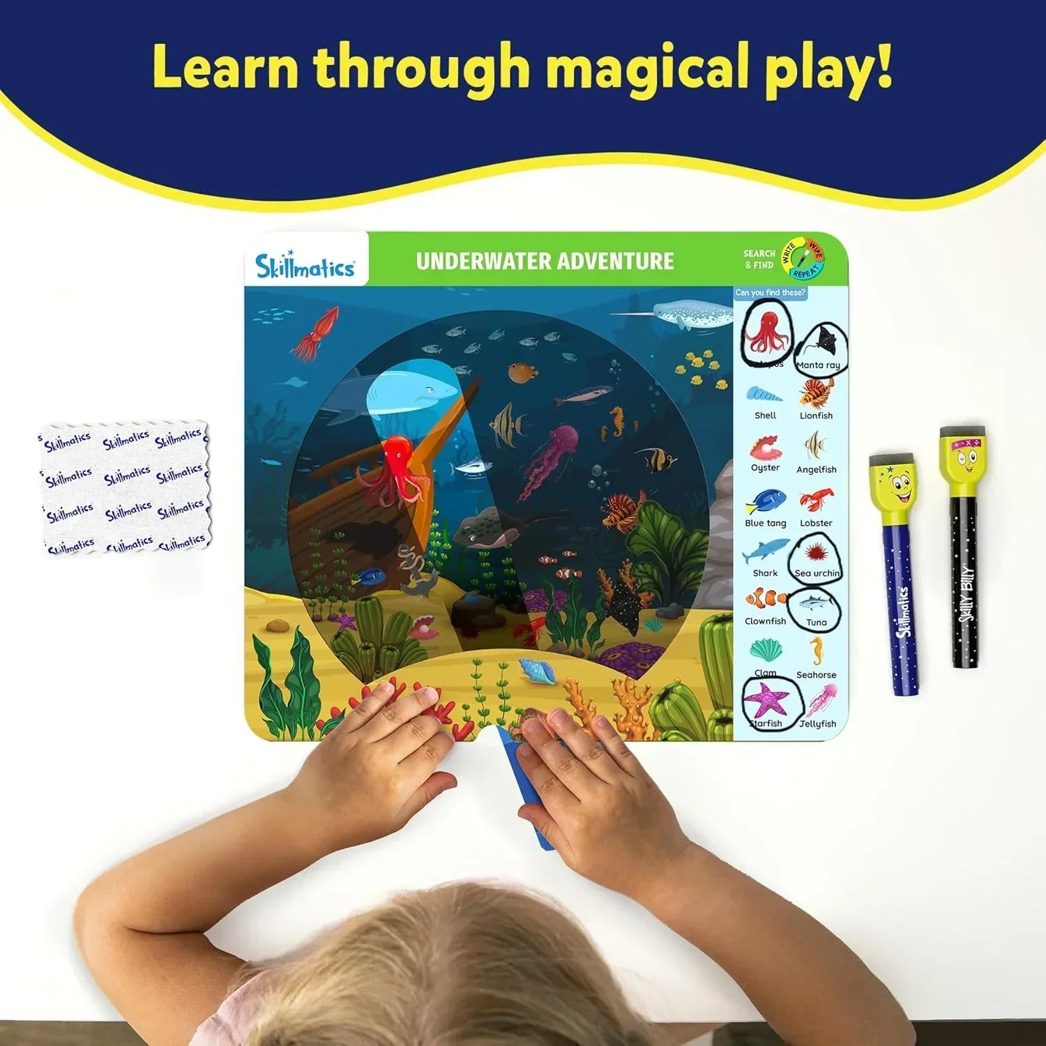 Skillmatics Preschool Learning Activity - Search and Find Flashlight Magic, Educational Game for Kids, Toddlers Who Love Toys, Art & Craft Activities, Gifts for Girls and Boys Ages 3, 4, 5, 6 - Jaiman Toys