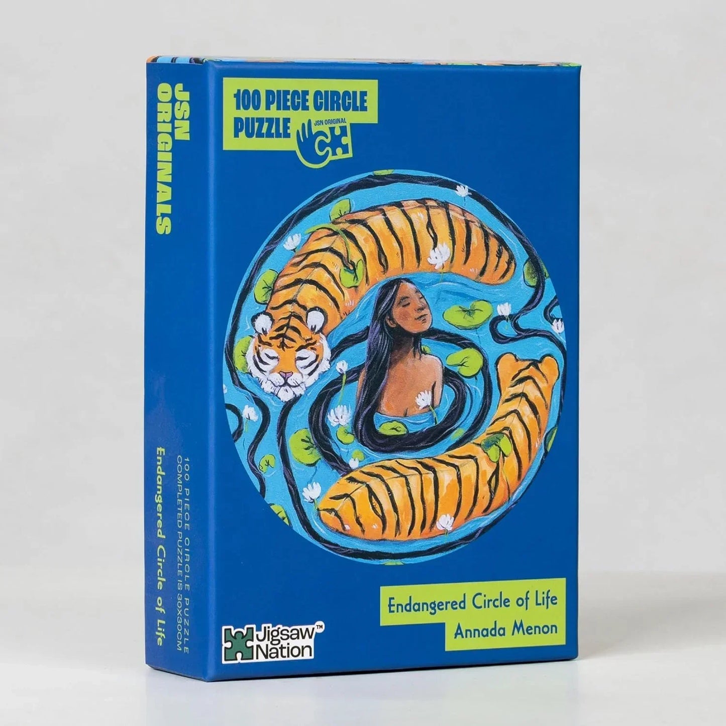 Jigsaw Nation 100 Piece Circle Puzzle – Endangered Circle of Life by Annada Menon | Artistic Circular Jigsaw Puzzle for Kids & Adults